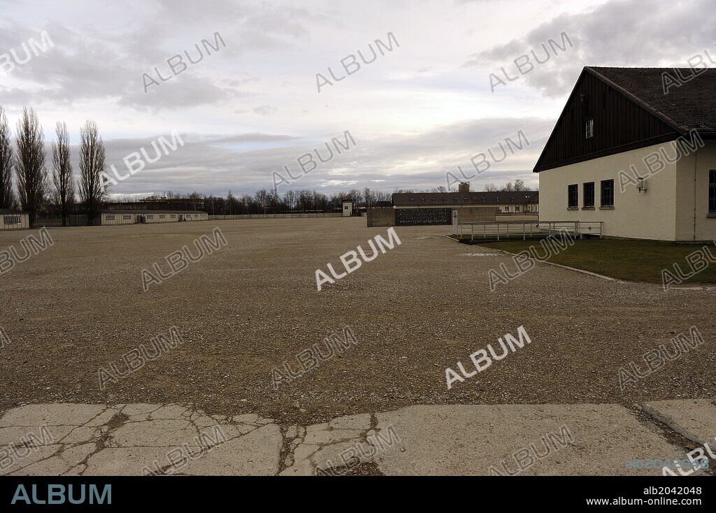 Dachau Concentration Camp. Nazi camp of prisoners opened in 1933. Barracks. Germany.