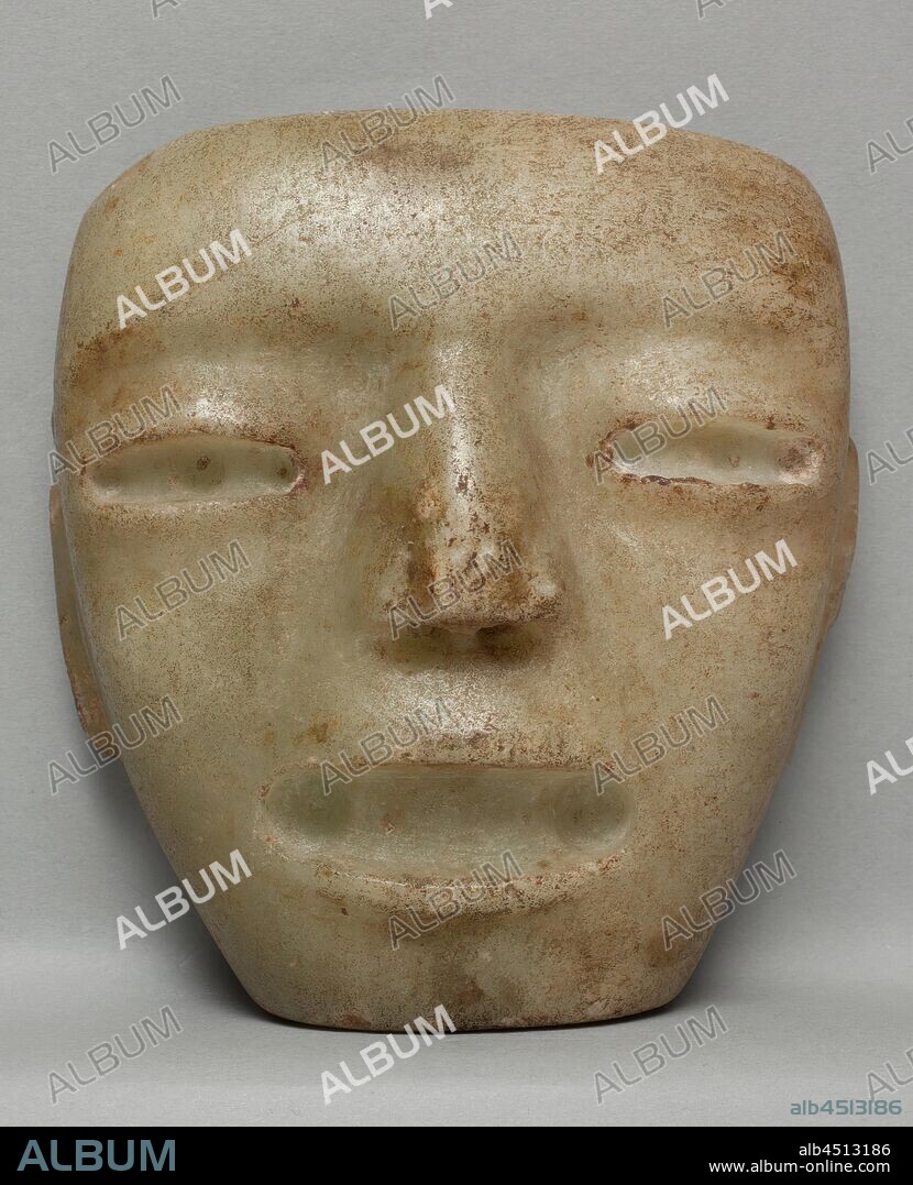 Teotihuacan, Precolumbian, Mask, between 950 and 1200, stone, Overall: 5 × 4 1/2 × 2 inches (12.7 × 11.4 × 5.1 cm).