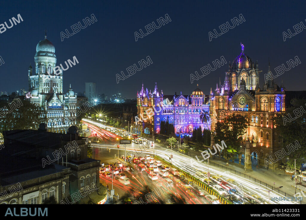 Chhatrapati Shivaji Maharaj Terminus railway station (CSMT), formerly Victoria Terminus, UNESCO World Heritage Site, Mumbai, Maharashtra, India, Asia.