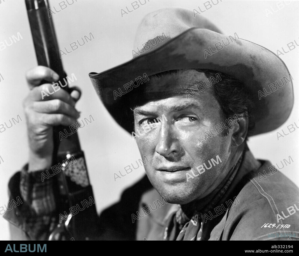 JAMES STEWART in WINCHESTER '73, 1950, directed by ANTHONY MANN. Copyright UNIVERSAL PICTURES.