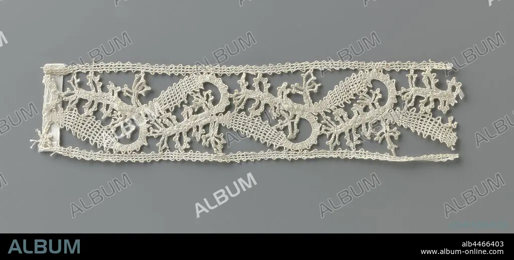 Strip of bobbin lace made after Italian example from the 17th