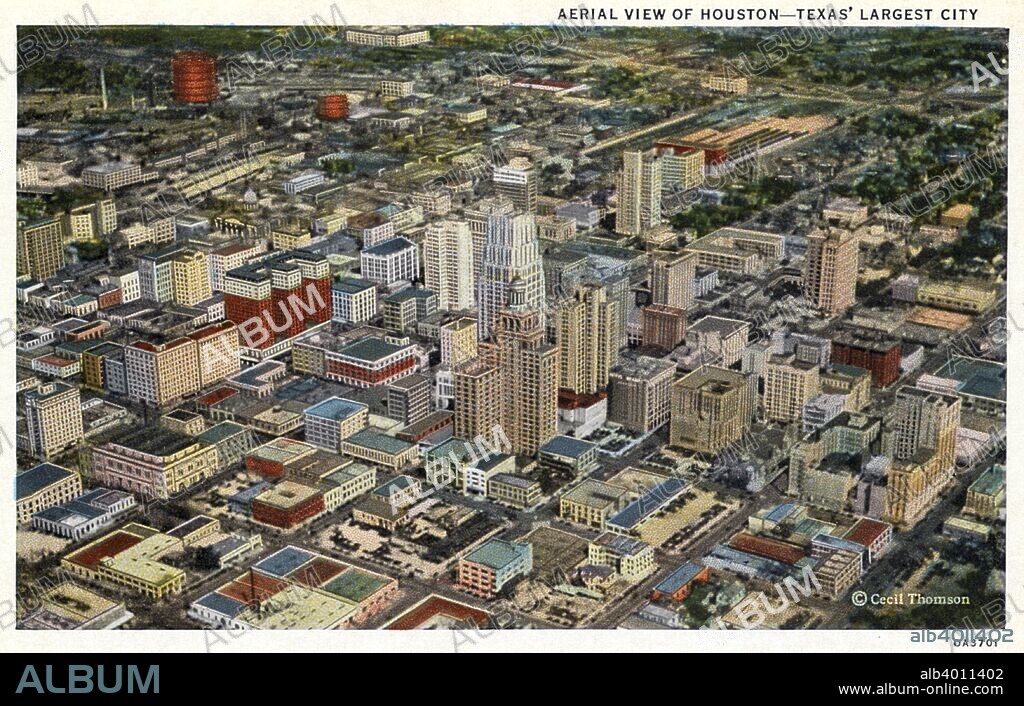 AIRPLANE Houston Texas Municipal Airport AERIAL VIEW store Vintage Postcard c1930