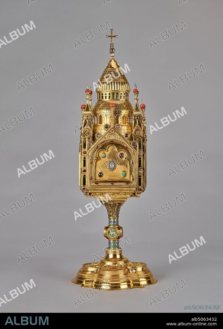 Monstrance, 1854-1874 Designer: John Francis Bentley Manufacturer: Hart &  Son, Applied Arts, Metalwork, Religion, Catholic, Pre-Raphaelite, Gilt. -  Album alb5063432