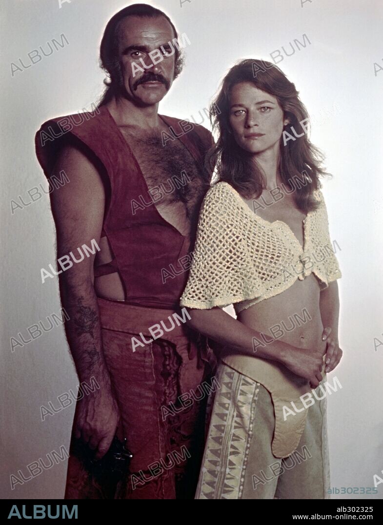 CHARLOTTE RAMPLING and SEAN CONNERY in ZARDOZ, 1974, directed by JOHN BOORMAN. Copyright 20TH CENTURY FOX.