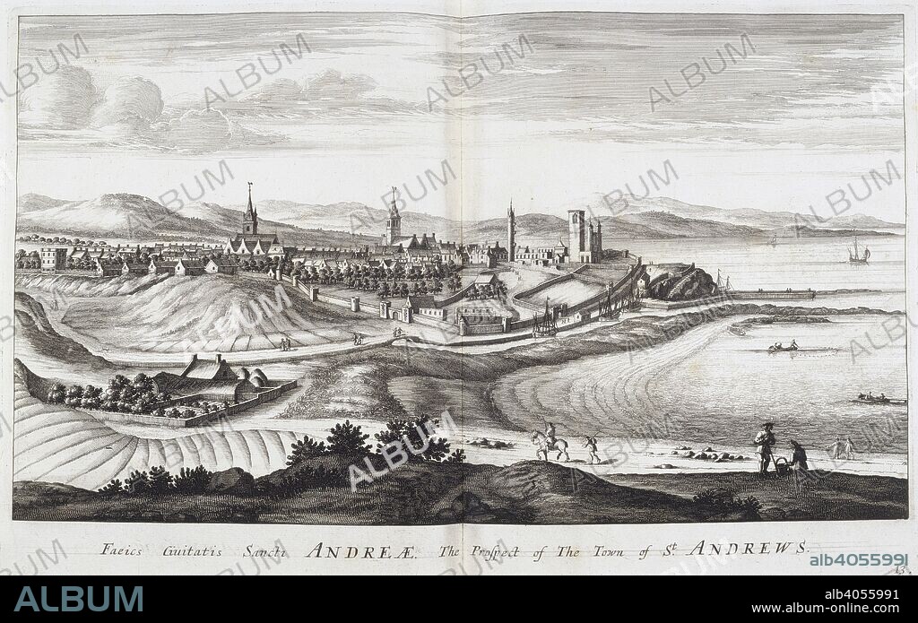 JOHN SLEZER. St. Andrews: the view of the harbour, the cathedral ruins ...