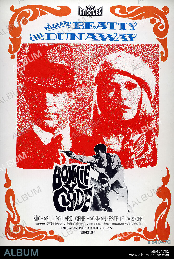 Poster of BONNIE AND CLYDE, 1967, directed by ARTHUR PENN. Copyright WARNER BROTHERS.