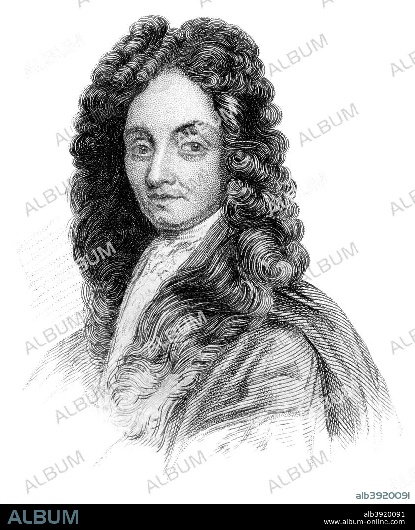 Sir Christopher Wren, English architect, designer, astronomer and geometrician, (c1850). Wren (1632-1723) is best remembered for his rebuilding of St Paul's Cathedral and numerous other churches destroyed in the Great Fire of London (1666).  Among his other works are the Custom House, Temple Bar, Chelsea Hospital, Greenwich Hospital, Royal Observatory Greenwich and the Ashmolean Museum at Oxford. Taken from the book Old England's Worthies. (London, c1850).