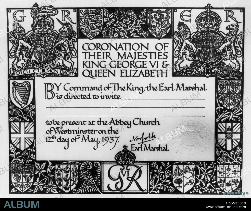 The Coronation Invitation -- With a border of Dominions Etc., Plc ...