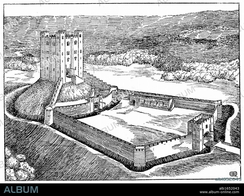 Scheme of a Norman castle based on Castle Hedingham - Album alb1652043