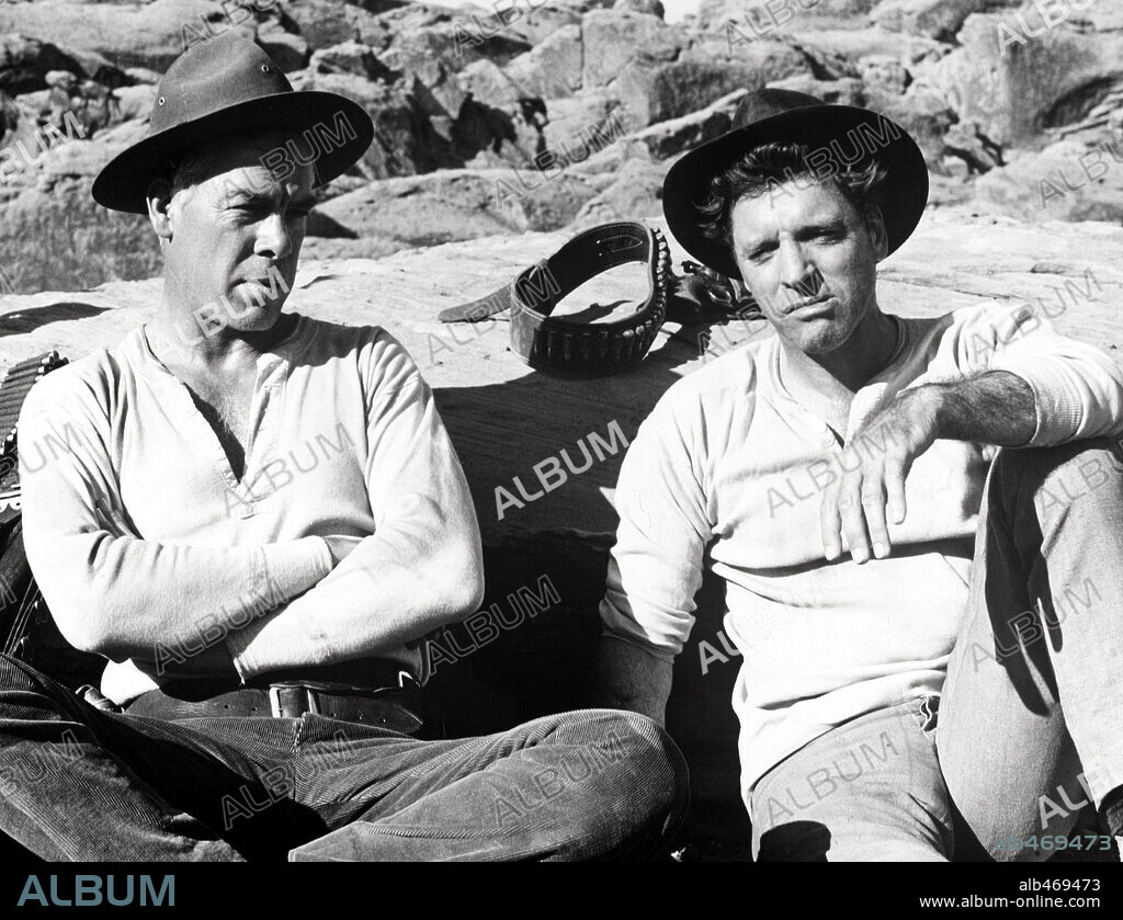 BURT LANCASTER and LEE MARVIN in THE PROFESSIONALS, 1966, directed by RICHARD BROOKS. Copyright COLUMBIA PICTURES.