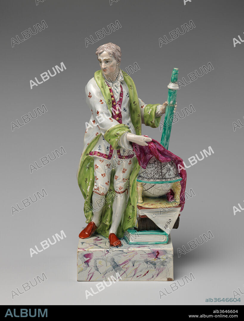 Sir Isaac Newton (1642-1727) (one of a pair). Culture: British, Burslem, Staffordshire. Dimensions: Height: 11 3/4 in. (29.8 cm). Maker: Ralph Wood the Younger (British, Burslem 1748-1795 Burslem). Date: ca. 1790.