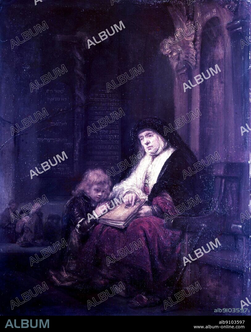 Timothy and his Grandmother . by Rembrandt. Ellesmere collection, National Gallery, Scotland. Rembrandt Harmenszoon van Rijn (July 15, 1606 - October 4, 1669) is generally considered one of the greatest painters in European art history and the most important in Dutch history.. ©2006 TopFoto.