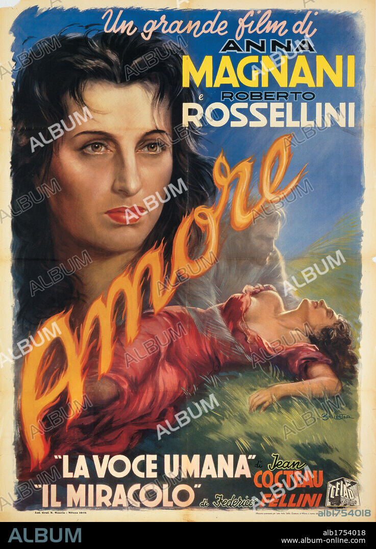 Movie poster of ¿Love ¿, directed by Roberto Rossellini, by Ballaster,  1948, 20th Century, offset print - Album alb1754018