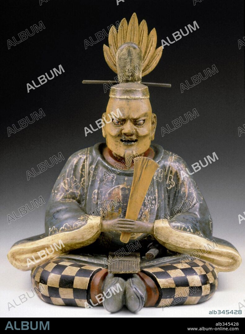 Painted wood Buddha sculpture, Muromachi period , 16th century CE.