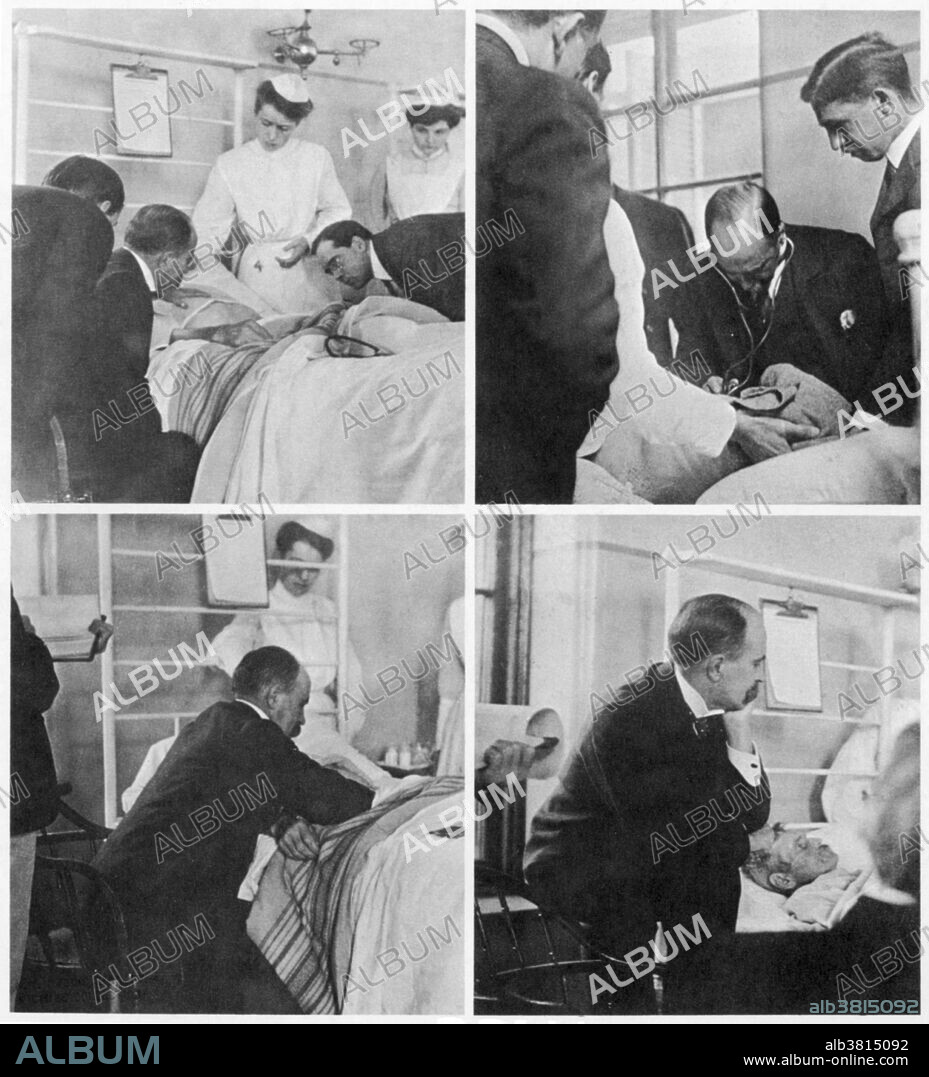 Sir William Osler (1849-1919), Canadian physician and one of the founders of modern medicine. A brilliant pathologist and diagnostician, Osler knew what to look for and how. This historic series of photos is called, Osler at the bedside.