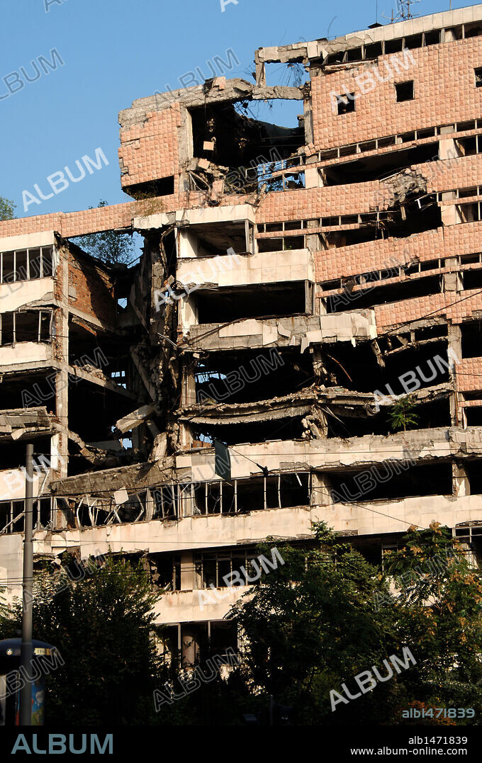 REPUBLIC OF SERBIA. BELGRADE. Government Buildings destroyed during the NATO bombing of Yugoslavia  war.