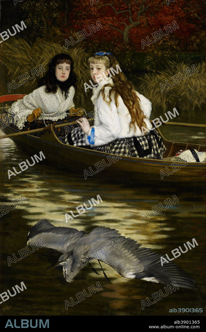 JAMES TISSOT. On the Thames A Heron. Date Period 1866 1877