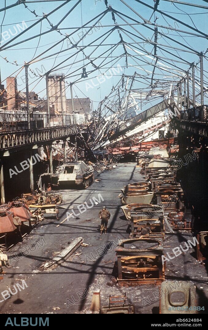 View on a destroyed tank factory in the south of Germany. (Undated picture). 01/06/1945