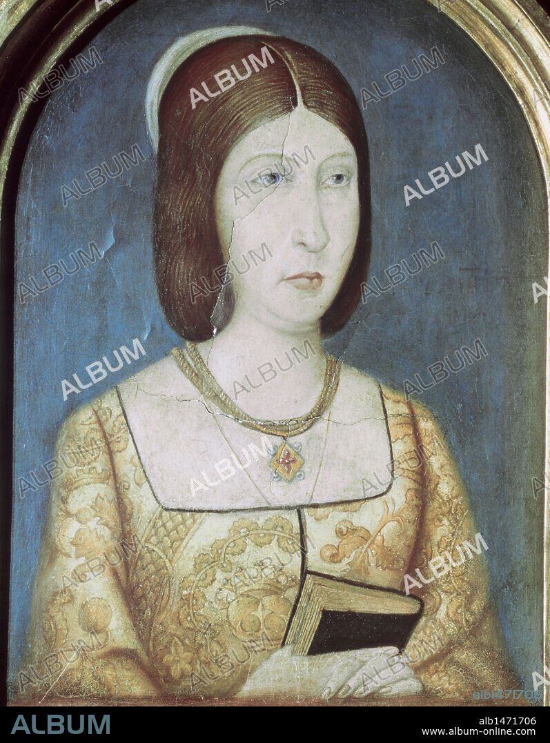 ISABEL I "LA CATOLICA" (1451-1504). Reina de Castilla (1474-1504), hija de Juan II de Castilla e Isabel de Portugal. RETRATO DE LA REINA, DE JOVEN. Alcázar de Segovia. Castilla-León. España.