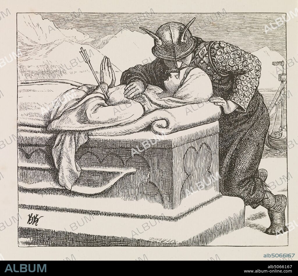 The Moxon Tennyson The Ballad of Oriana Artist: William Holman Hunt Engraver: Dalziel Brothers, BookPre-Raphaelite, Illustration.