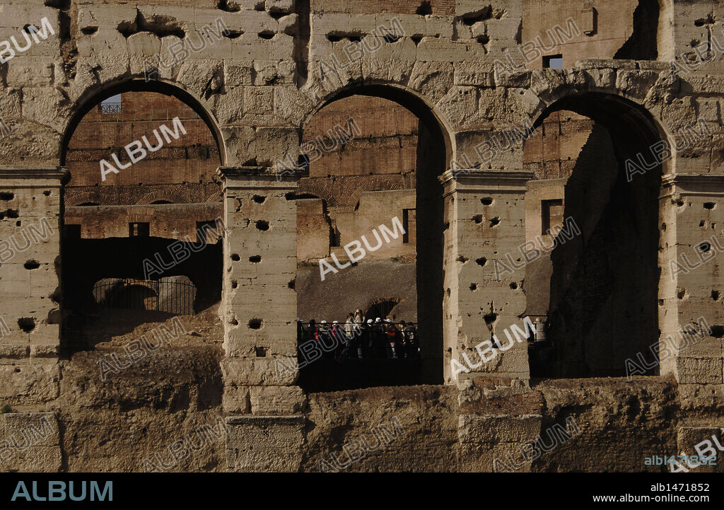 Italy. Rome. The Colosseum Coliseum or Flavian Amphitheatre