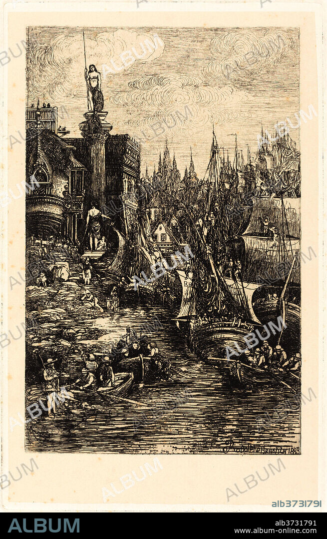 RODOLPHE BRESDIN. My Dream. Dated: 1883. Medium: etching. - Album alb3731791