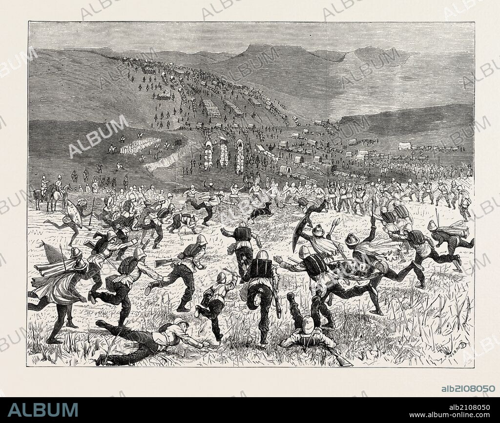 THE ZULU WAR-WITH GENERAL WOOD A BUCK-HUNT ON THE MARCH, ENGRAVING 1879.