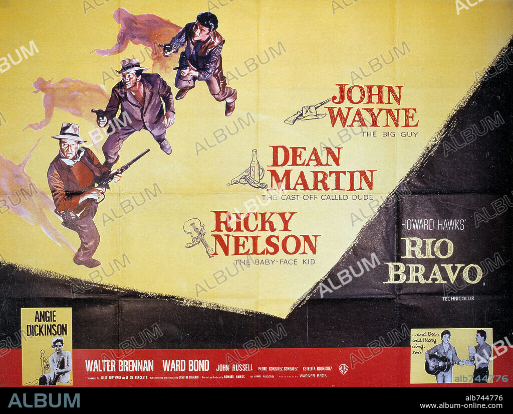 Poster of RIO BRAVO, 1959, directed by HOWARD HAWKS. Copyright WARNER BROTHERS.