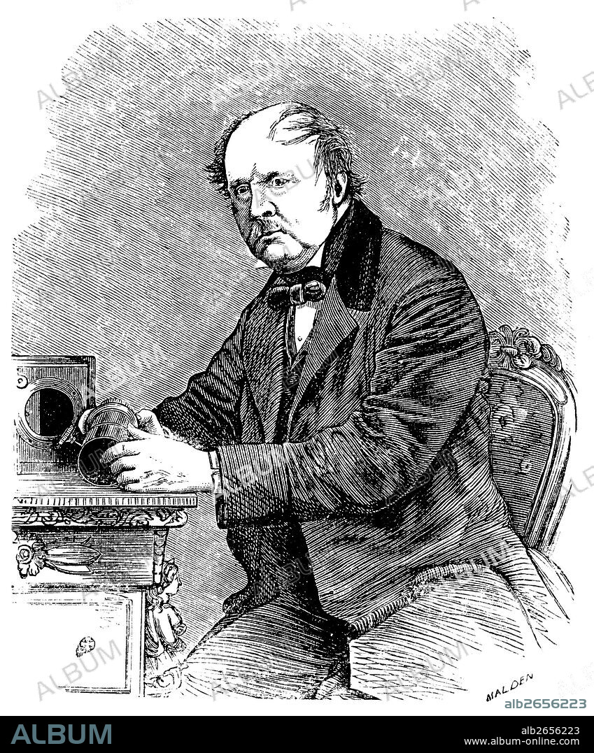 William Henry Fox Talbot (1800-1877), fotógrafo, inventor, arqueólogo, botánico y matemático inglés. Grabado de 1873.