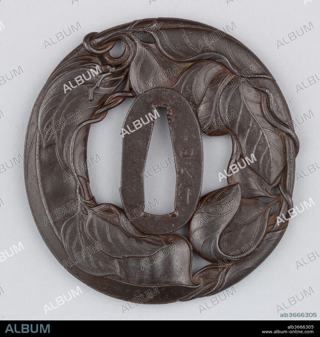 Sword Guard (Tsuba). Culture: Japanese. Dimensions: H. 3 1/8 in. (7.9 cm); W. 3 in. (7.6 cm);  thickness 1/4 in. (0.6 cm); Wt. 5.1 oz. (144.6 g). Date: 18th century.