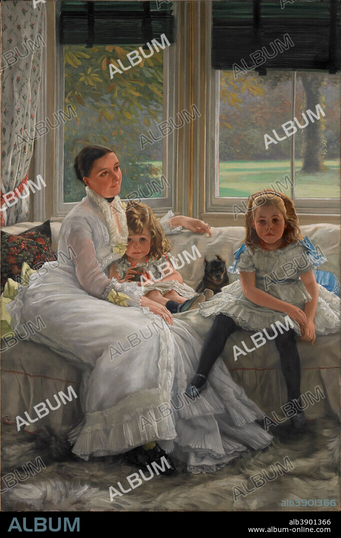 JAMES TISSOT. Portrait of Mrs Catherine Smith Gill and Two of her