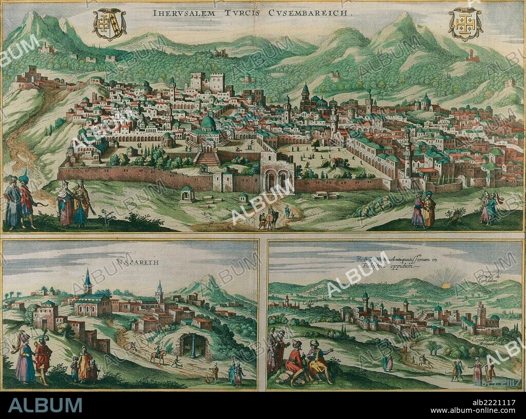 Antique Map of Jerusalem - Color.