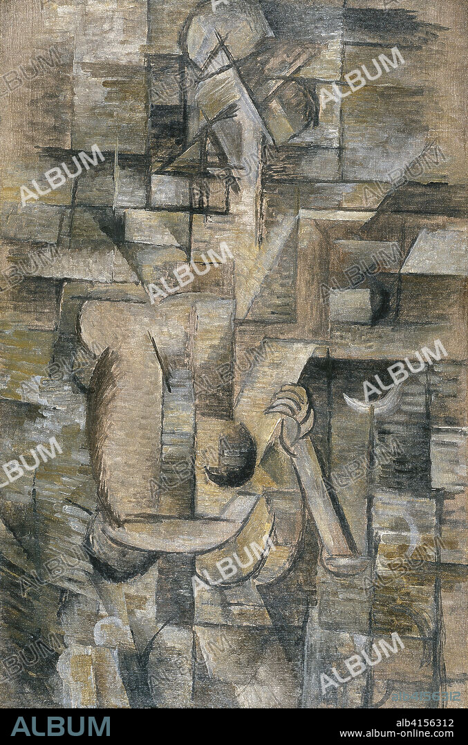 Georges Braque (Argenteuil, 1882-París, 1963). Mujer con mandolina (1910). Óleo sobre lienzo. 80,5 x 54 cm.