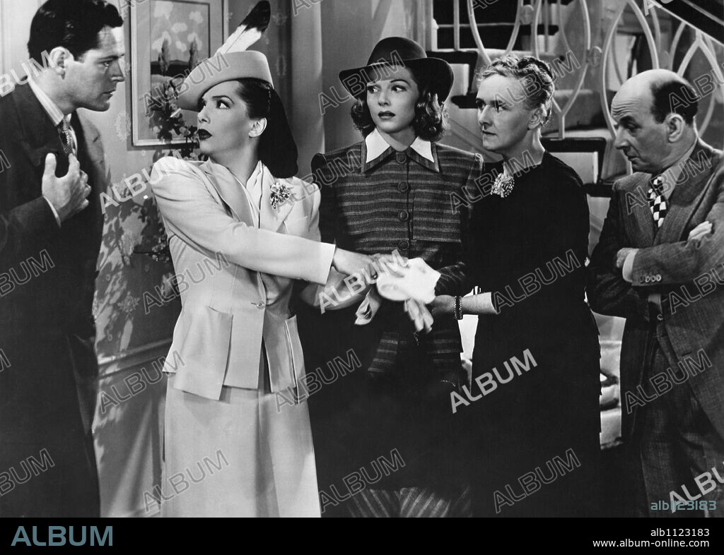 DONALD WOODS, ELISABETH RISDON, LEON ERROL and LUPE VELEZ in MEXICAN SPITFIRE OUT WEST, 1940. Copyright RKO RADIO.