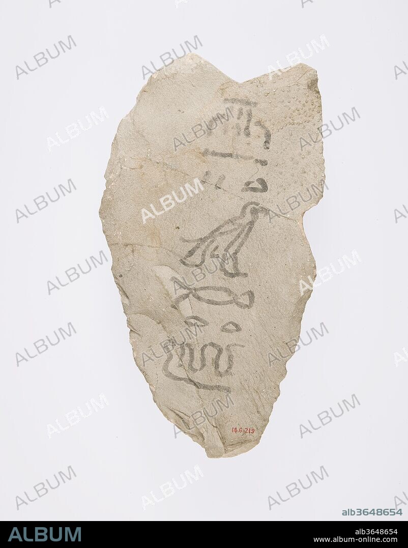 Ostracon. Dimensions: l. 9 cm (3 9/16 in); w. 17 cm (6 11/16 in). Dynasty: Dynasty 19-20. Date: ca. 1295-1070 B.C..