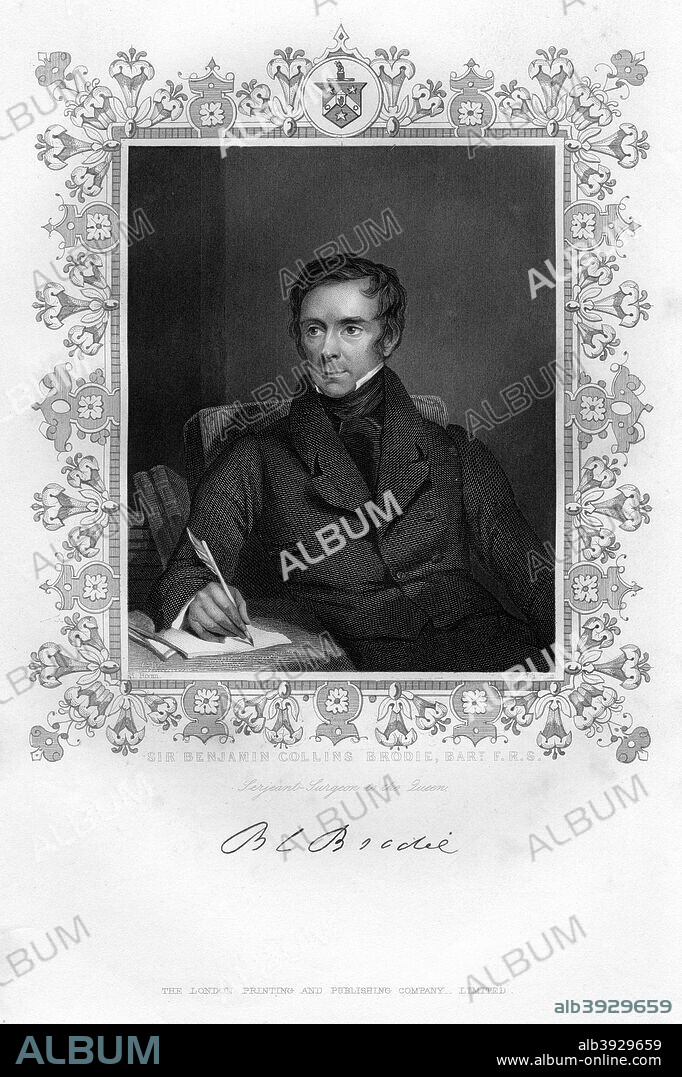 Sir Benjamin Collins Brodie 19th century. Artist J Brain Album