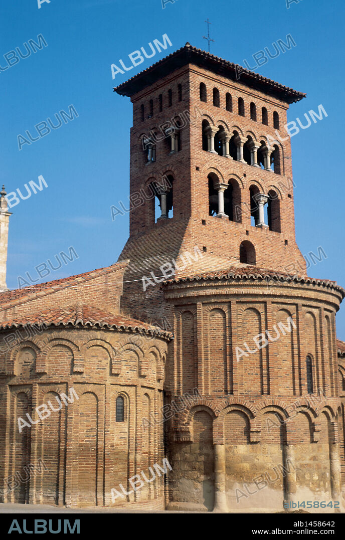 Spain. Castile and Leon. Sahagun. The Church of Saint Thyrsus (San Tirso). 12th century. Mudejar style with  triple apse and a tower above the straight section of the central apse.