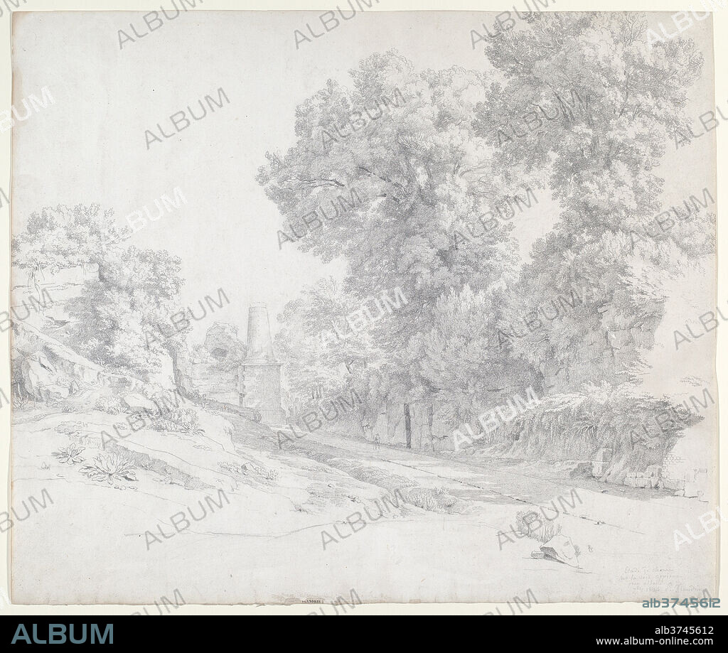 JEAN-PAUL FLANDRIN. Oaks along the Appian Way near Albano. Dated: 1834. Dimensions: sheet: 45 × 53.7 cm (17 11/16 × 21 1/8 in.). Medium: graphite on wove paper.