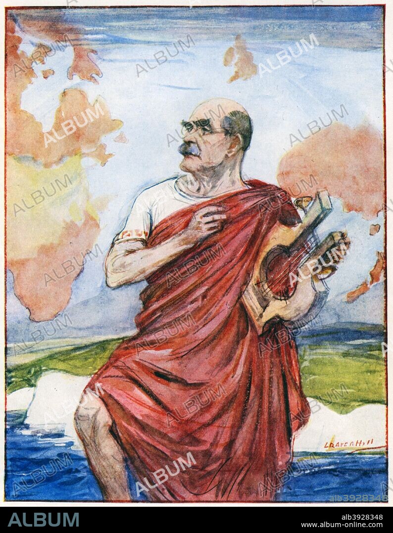 'The Singer of Empire', Rudyard Kipling, 1935. A print for People of Punch, Punch, 26th June 1935.