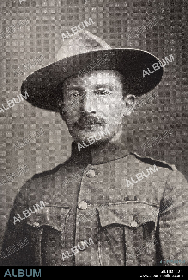 Robert Stephenson Smyth Baden-Powell, 1st Baron Baden-Powell 1857 to 1941 aka B-P or Lord Baden-Powell. Lieutenant-general in the British Army and founder of the Scouting Movement. From the book South Africa and the Transvaal War by Louis Creswicke, published 1900.