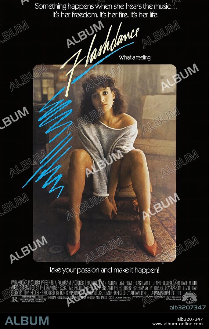 Poster of FLASHDANCE, 1983, directed by ADRIAN LYNE. Copyright PARAMOUNT PICTURES.