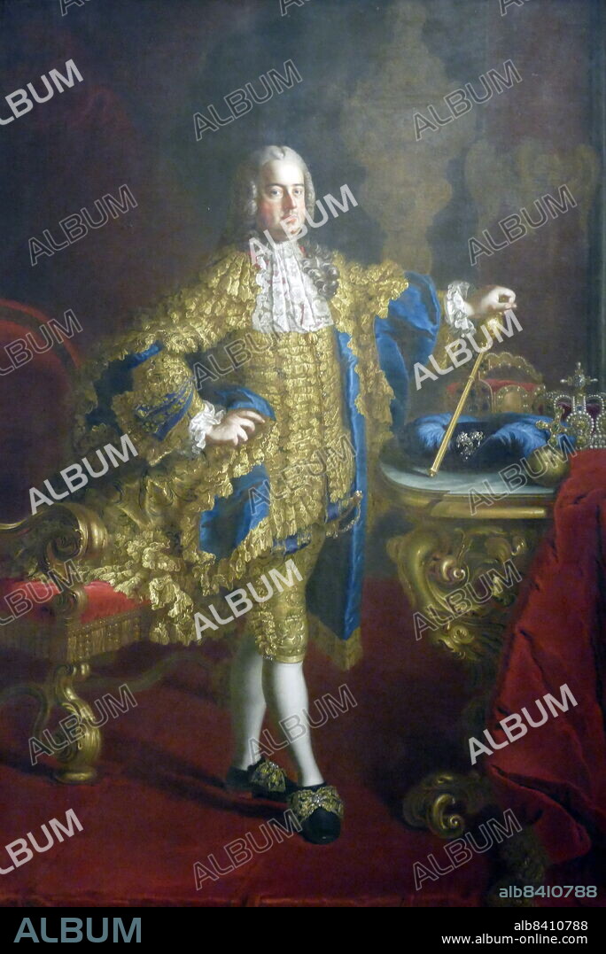 Emperor Francis I, Stephen, c1745-1765 by Martin van Meytens (24 June 1695 - 23 March 1770) was a Swedish-Austrian painter who painted members of the Royal Court of Austria such as Marie Antoinette, Maria Theresa of Austria, Francis I, Holy Roman Emperor, the Emperor's family and members of the local aristocracy.