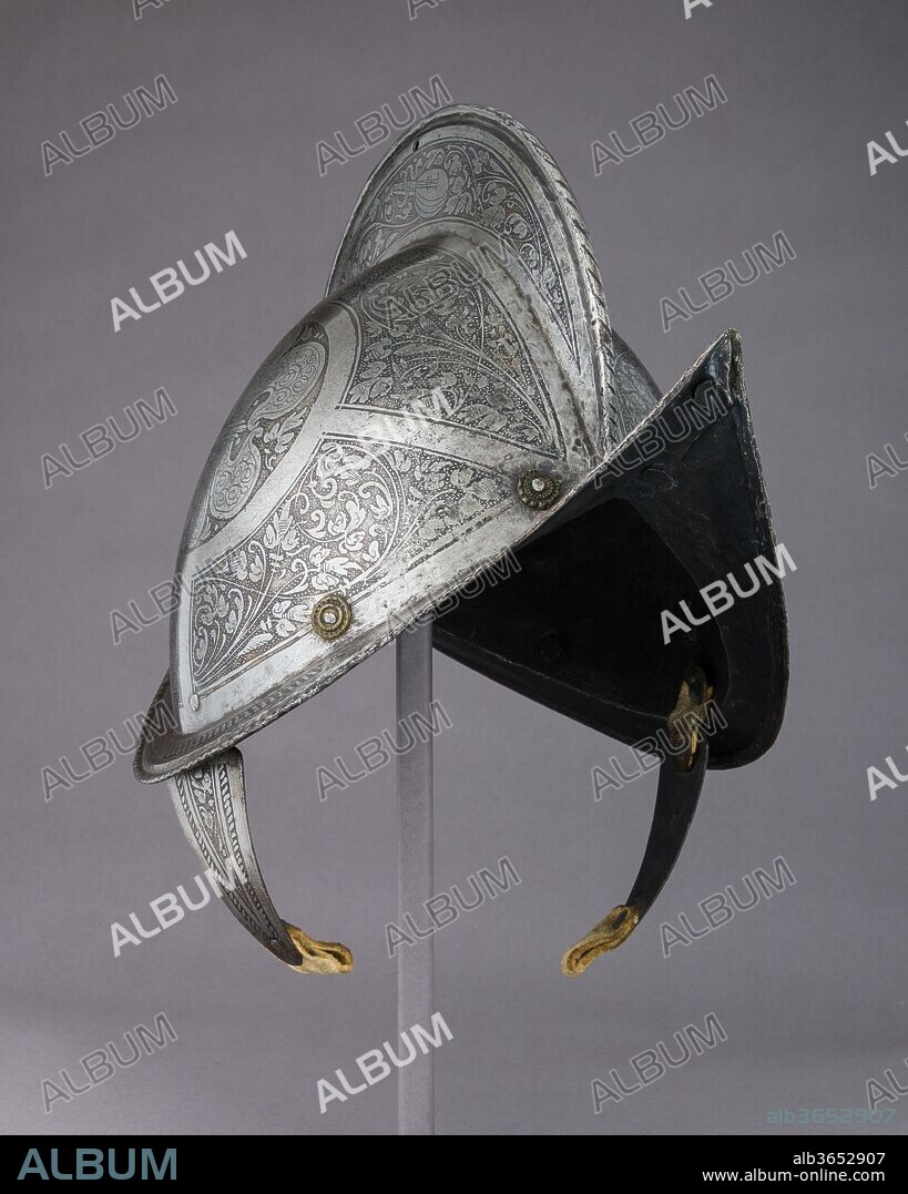 Morion. Culture: German. Dimensions: H. 12 3/4 in. (32.4 cm); W. 9 9/16 in. (24.3 cm); D. 14 1/4 in. (36.2 cm); Wt. 2 lb. 6 oz. (1077 g). Date: ca. 1570.