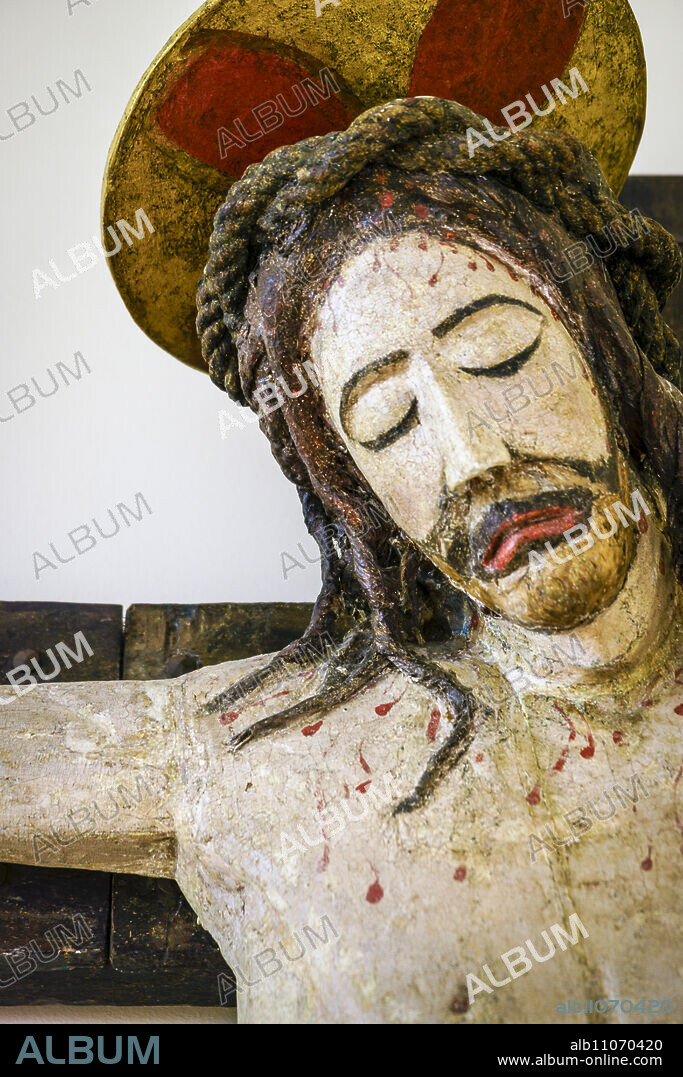 Crucified Christ, 13th century, museum of the basilica of Saint Euphrasia, Porec, - Parenzo-, peninsula of Istria, Croatia, europe.