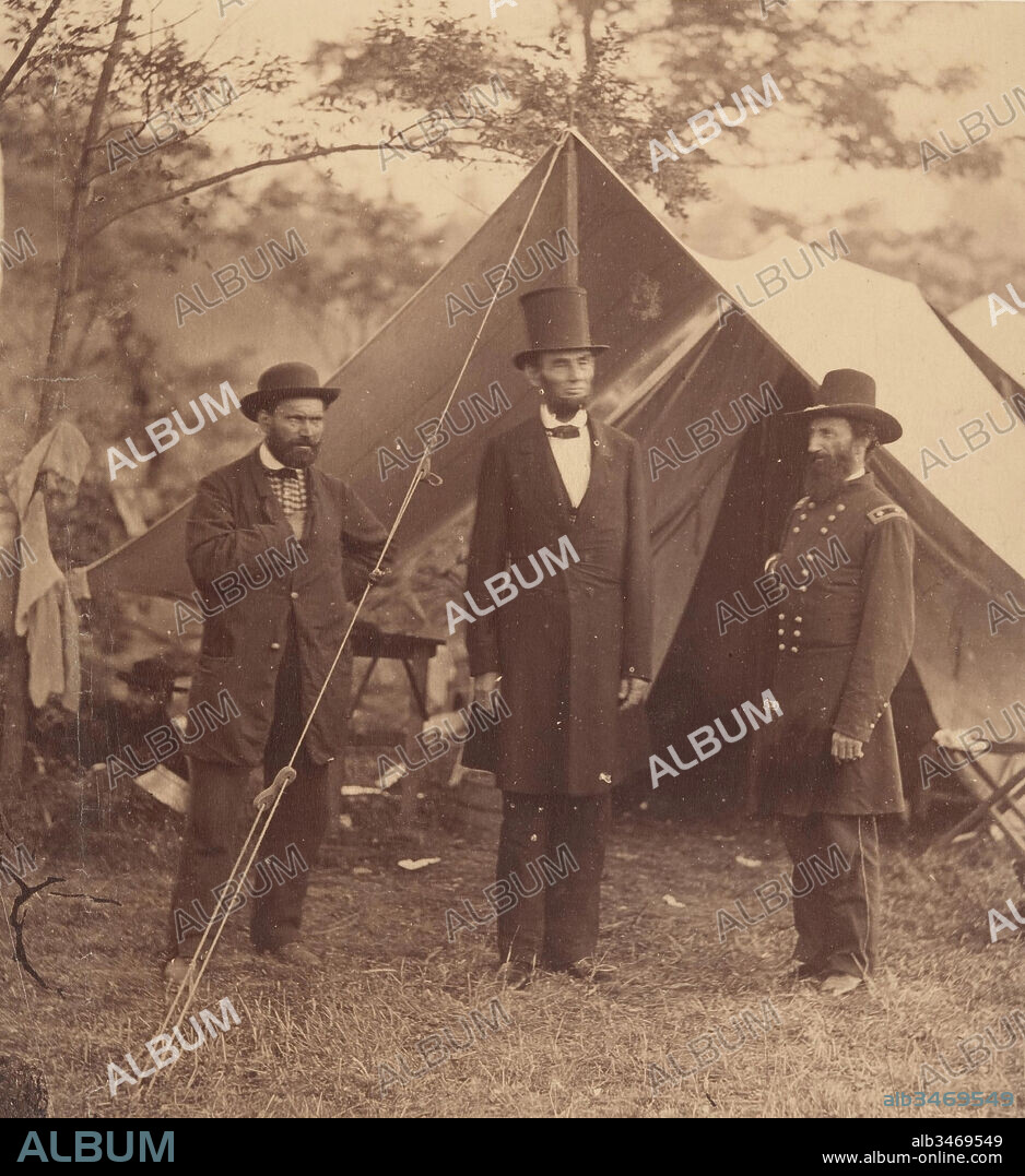 [President Abraham Lincoln, Major General John A. McClernand (right ...