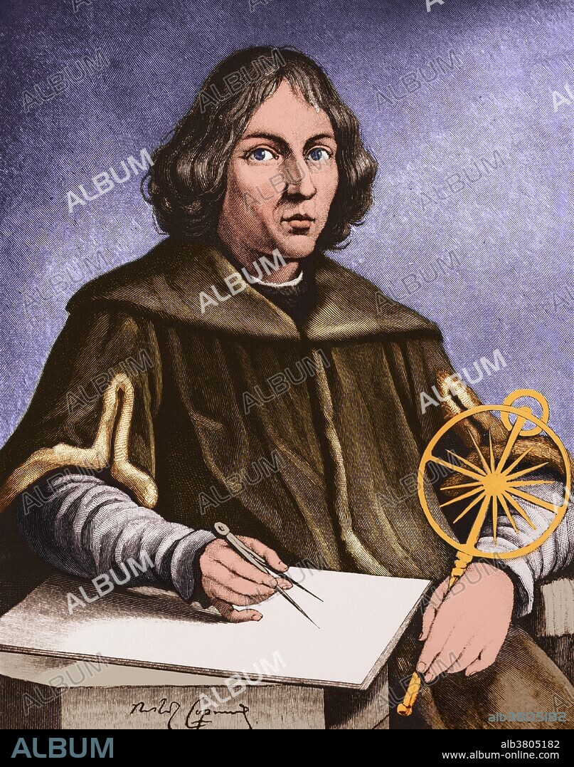 Nicolaus Copernicus (February 19, 1473 - May 24, 1543) was a Polish Renaissance mathematician and astronomer who formulated a model of the universe that placed the Sun rather than the Earth at the center of the universe. This system contrasted with the thousand year old Earth-centered Ptolemaic system to which the Roman Catholic church held. He feared persecution and delayed publication of this model in his book De revolutionibus orbium coelestium (On the Revolutions of the Celestial Spheres). The book was banned by the Roman Catholic church from 1616 until 1835. Copernicus was a polyglot and polymath who obtained a doctorate in canon law and also practiced as a physician, classics scholar, translator, governor, diplomat, and economist. Toward the close of 1542, Copernicus was seized with apoplexy and paralysis. Legend has it that he was presented with the final printed pages of his De revolutionibus orbium coelestium on the very day that he died, allowing him to take farewell of his life's work. He is reputed to have awoken from a stroke-induced coma, looked at his book, and then died peacefully, at the age of 70, in 1543.