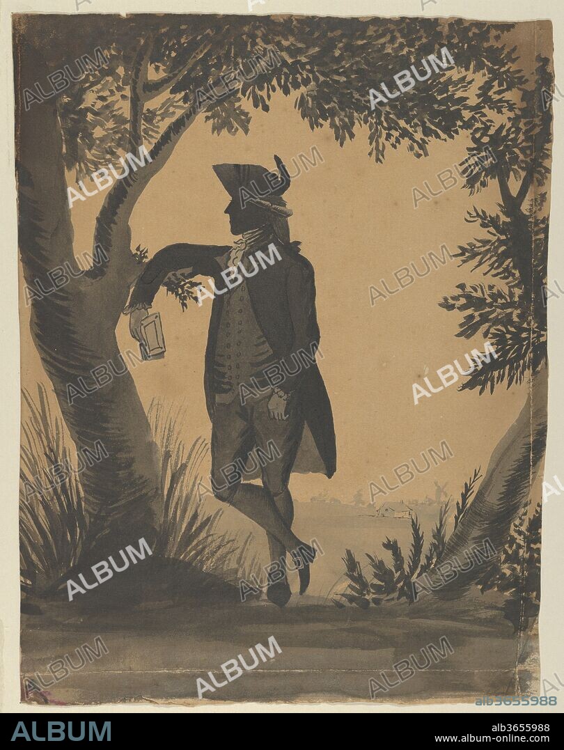 Young Man Leaning Against a Tree With a Book. Artist: William Wellings (British, active 1778-96). Dimensions: sheet: 11 x 8 1/2 in. (27.9 x 21.6 cm). Date: ca. 1780-89.