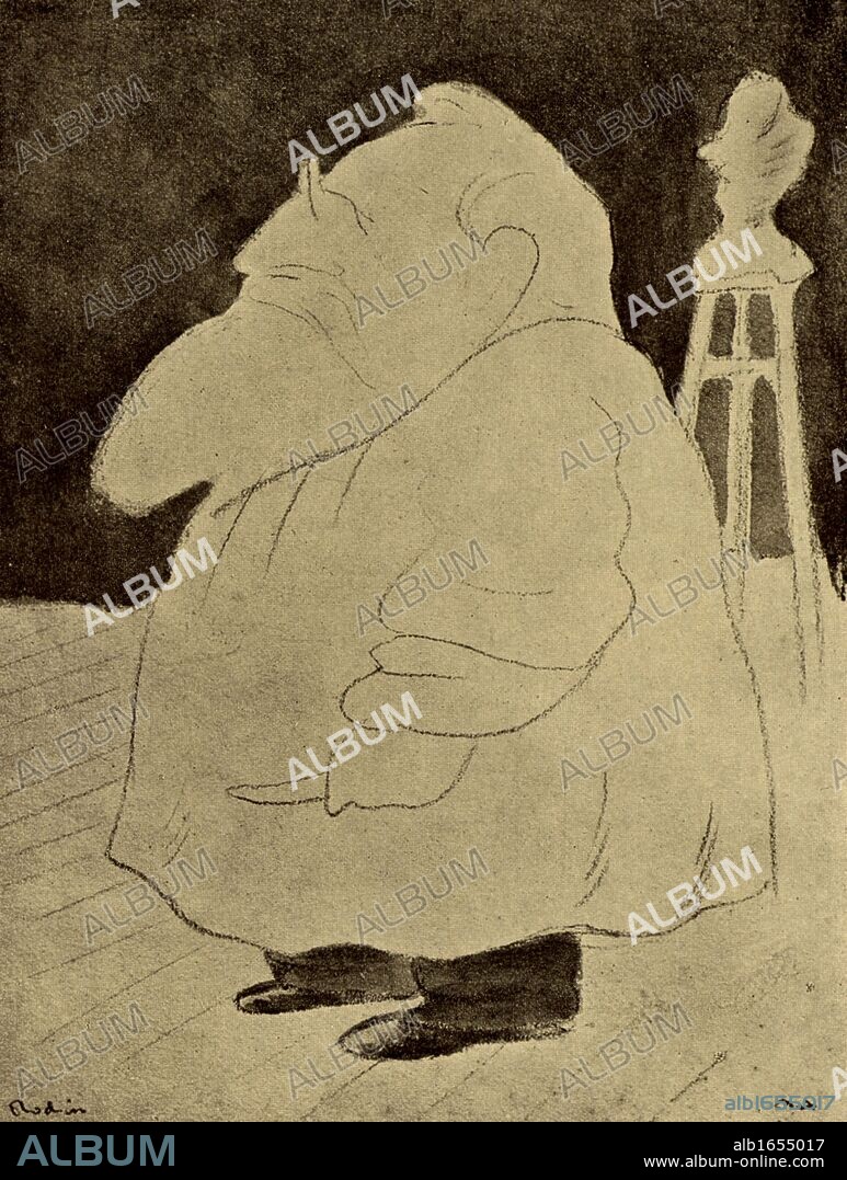 (Francois) Auguste (Rene) Rodin (1814-1917) French sculptor. From "Fifty Caricatures" by Max Beerbohm (1872-1956) (London, 1913). Copyright to be cleared.  (Photo by: Universal History Archive/UIG via Getty Images).