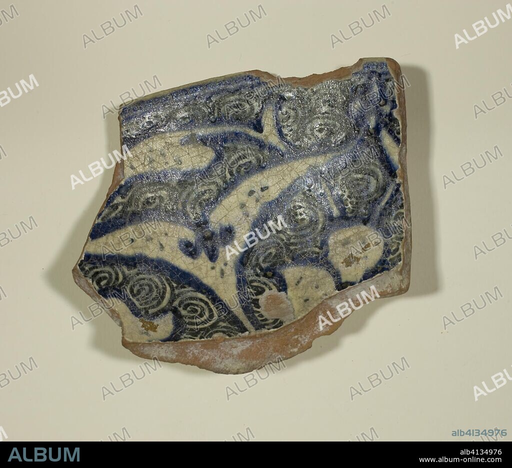 Fragment of a Bowl. Byzantine or Islamic (Ottoman); Asia Minor, Miletus or Iznik (?). Date: 1300-1500. Dimensions: 2.2 × 10.2 × 8.9 cm (7/8 × 4 × 3 1/2 in.). Ceramic. Origin: Istanbul.