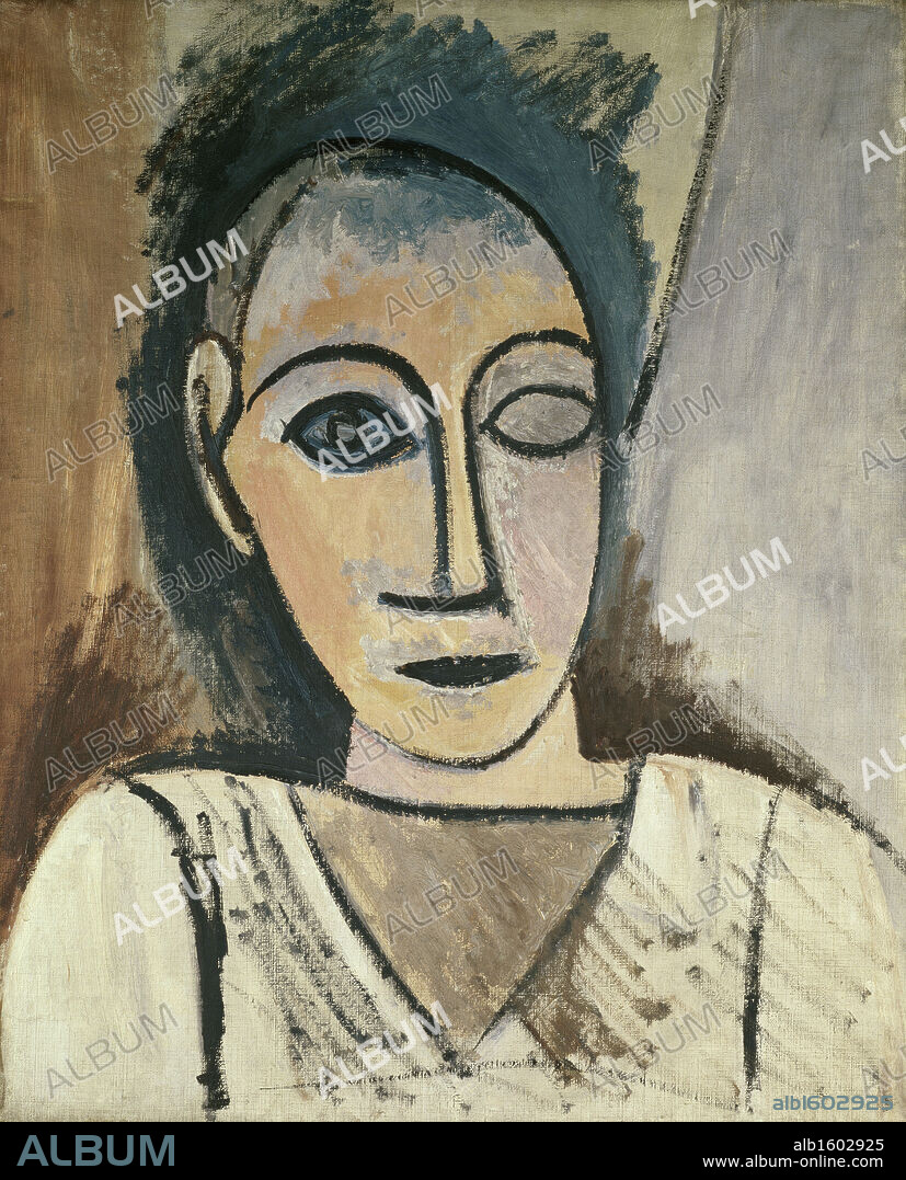Bust of a Man by Pablo Picasso, 1907, 1881-1973, France, Paris, Musee  Picasso. - Album alb1602925